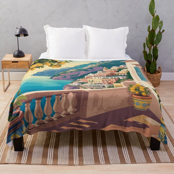 Item preview, Amalfi Coast Positano Vintage Travel Poster – Retro 1950s Italian Riviera Wall Art designed and sold by Tamas Das.