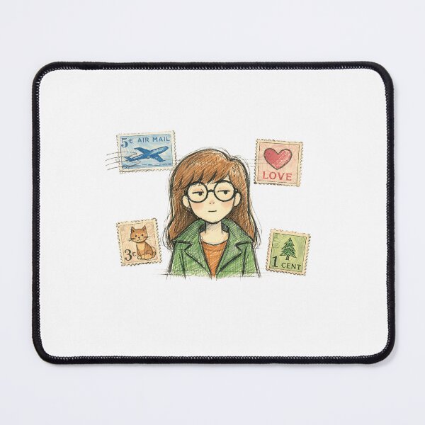 Item preview, DARIA WITH VINTAGE STAMPS designed and sold by LIS AND MELIVERSO.