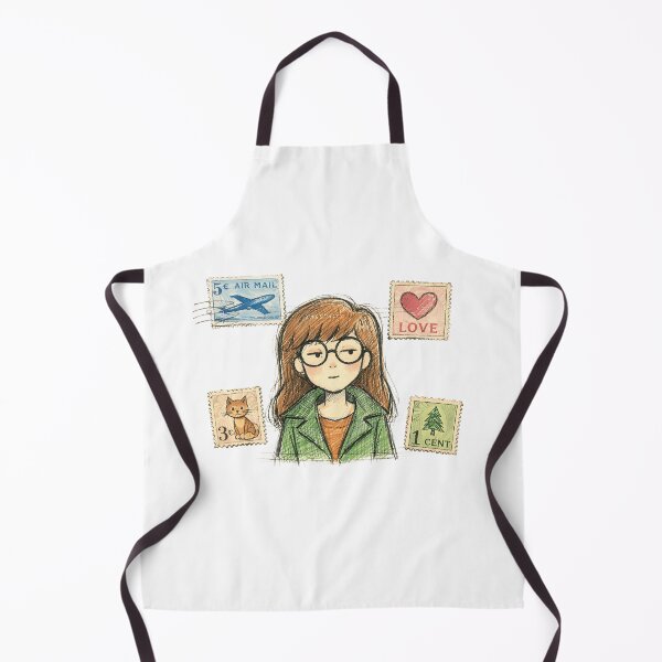 Item preview, DARIA WITH VINTAGE STAMPS designed and sold by LIS AND MELIVERSO.