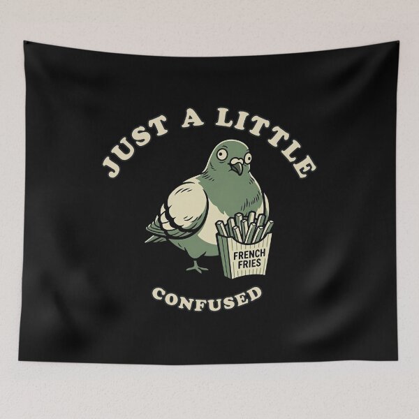 Item preview, Just a Little Confused | Funny Pigeon with French Fries designed and sold by Akio Saiko.