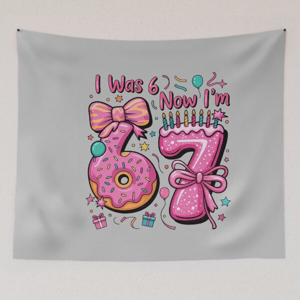 Item preview, 7th Birthday Girl I was 6 Now I'm 7 Year Old Girl Birthday designed and sold by mjohnson9.
