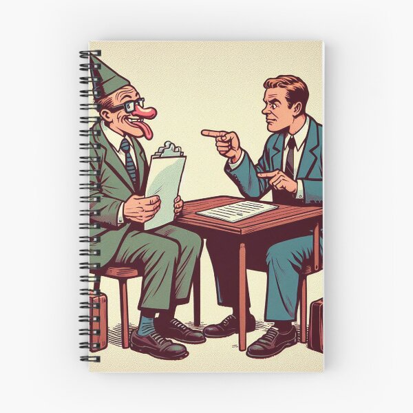 Item preview, The Job Interview – Corporate Satire Cartoon | Workplace Humor Illustration designed and sold by DiamondSkyShirt.