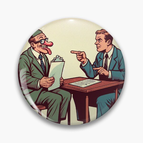 Item preview, The Job Interview – Corporate Satire Cartoon | Workplace Humor Illustration designed and sold by DiamondSkyShirt.