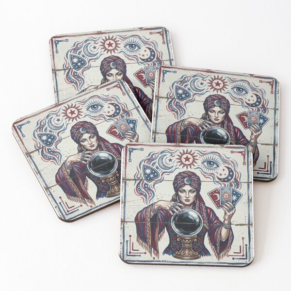 Item preview, Vintage Circus Fortune Teller Wood Sign Art designed and sold by octozap.