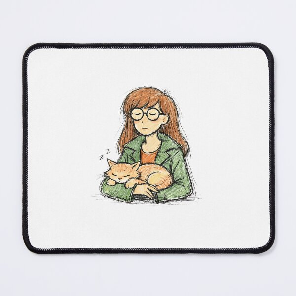 Item preview, Daria with Sleeping Cat designed and sold by LIS AND MELIVERSO.