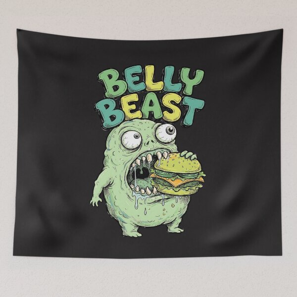 Item preview, Belly Beast: The Burger-Obsessed Behemoth designed and sold by AwesomeBeyondLimits.