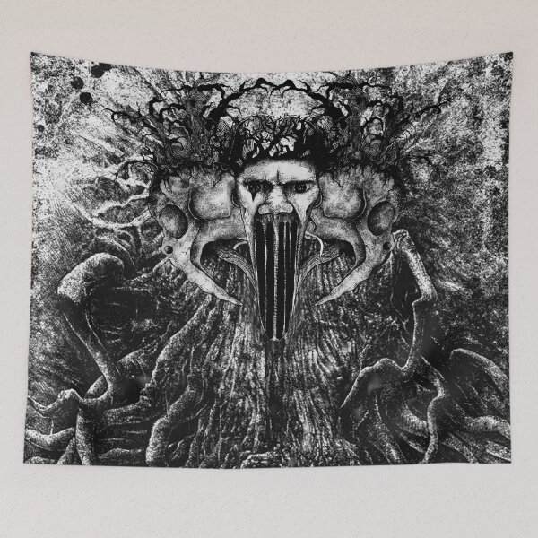 Aperçu de l'œuvre Art Black Metal Sombre - Illustration macabre d'un monstre aux racines noueuses et d'horreur gothique créée et vendue par yuvimaginaria.