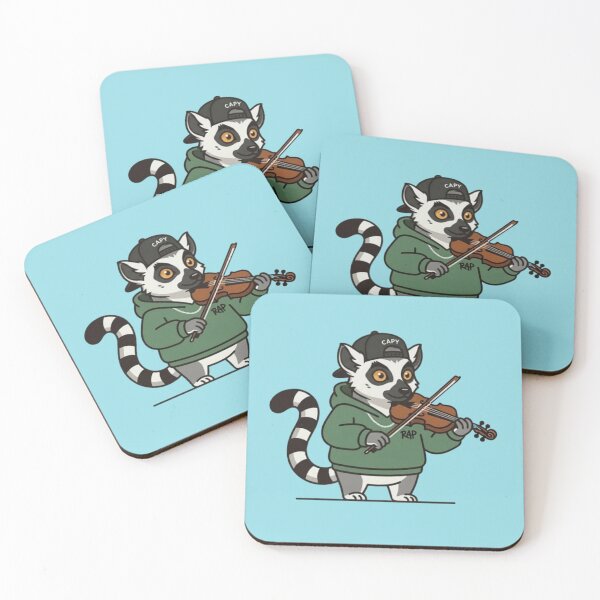 Item preview, Rap Lemur Violin Player – Whimsical Urban Music Design designed and sold by Dogandesighn.