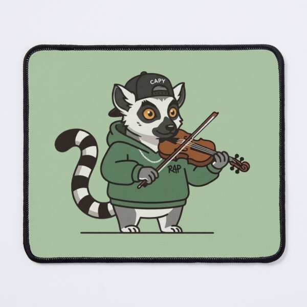 Item preview, Rap Lemur Violin Player – Whimsical Urban Music Design designed and sold by Dogandesighn.