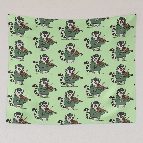 Item preview, Rap Lemur Violin Player – Whimsical Urban Music Design designed and sold by Dogandesighn.