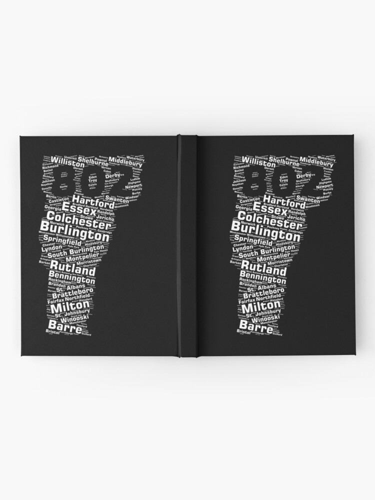 Vermont Cities 802 Area Code Hardcover Journal By Shirtonaut Redbubble