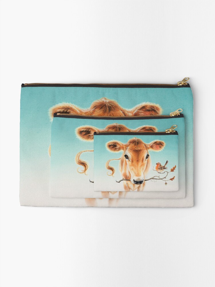 Alternate view of Calf and bird by Maria Tiqwah Zipper Pouch