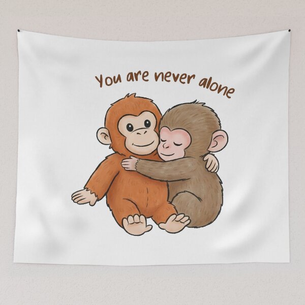Item preview, Punch Monkey, Cute Baby Monkey with Plush Toy, Emotional Gift for Animal Lovers designed and sold by jimfarrepo.