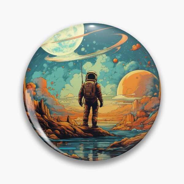 Item preview, Galaxy Astronaut Outter Space New Worlds Art designed and sold by GrinGalore.