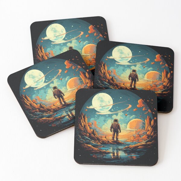 Item preview, Galaxy Astronaut Outter Space New Worlds Art designed and sold by GrinGalore.
