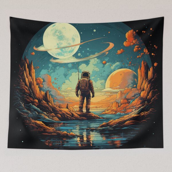 Item preview, Galaxy Astronaut Outter Space New Worlds Art designed and sold by GrinGalore.