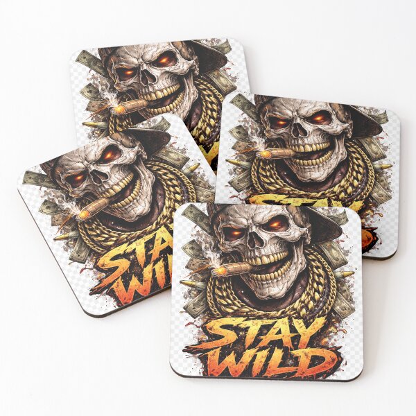 Item preview, Stack Cash Stay Wild Joker Skull Streetwear Design designed and sold by Sunny Flamingo Studio.