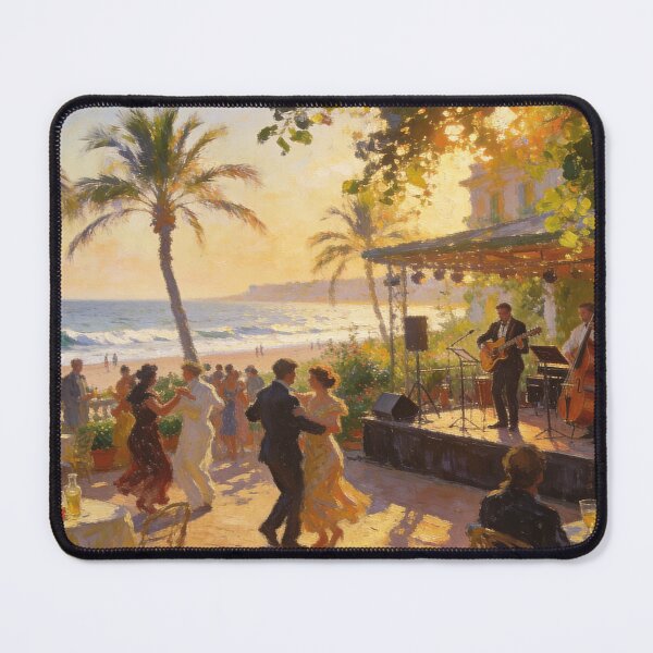 Item preview, Jazz Beach Nightclub Painting, Dancing Crowd, Musicians & Sunset, Beach Views, Wall Art designed and sold by BlareBlare.