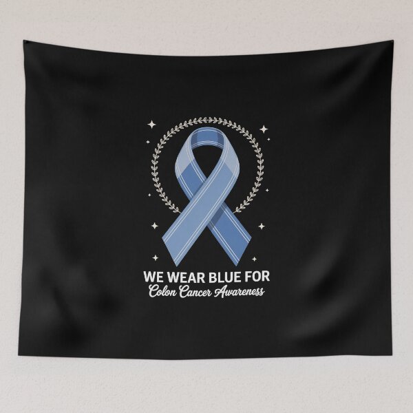 Item preview, Colon Cancer Awareness Rainbow Blue Ribbon designed and sold by FaithAbbott.