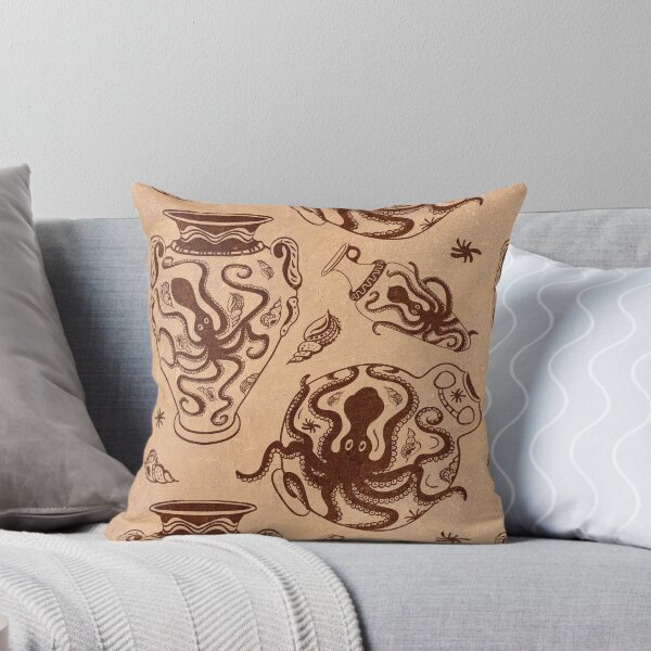 Item preview, Mediterranean Sea-Life - Traditional Minoan Pottery from Crete - darker colour designed and sold by Nadya Neklioudova.