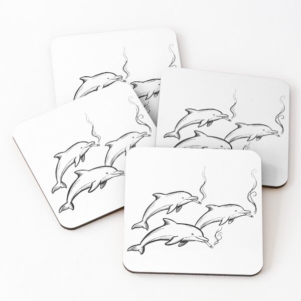 Item preview, Funny Smoking Dolphins Sketch - Cool Dolphin Squad Hand Drawn Art designed and sold by seven things shop.