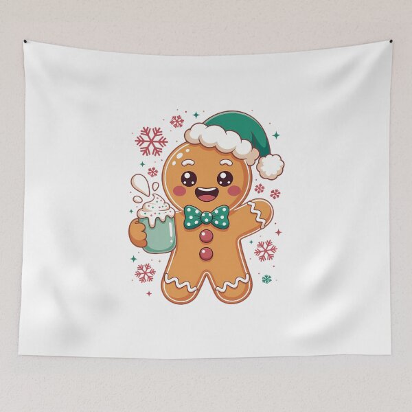 Item preview, Cute Gingerbread Drinking Coffee Latte Lover Merry Christmas designed and sold by FaithAbbott.