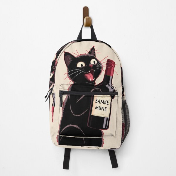 Item preview, Funny Black Cat Wine Lover – Cute Drunk Kitty Illustration designed and sold by Cosmicstar887.