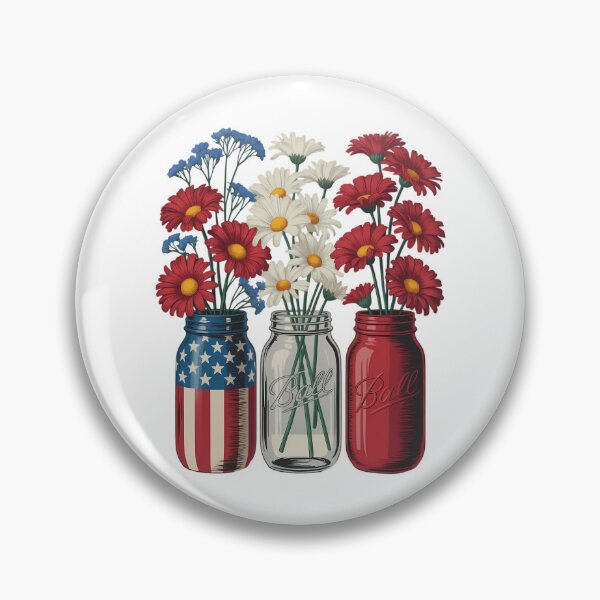 Item preview, American Flag Mason Jar Daisies designed and sold by FaithAbbott.