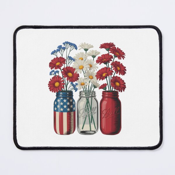 Item preview, American Flag Mason Jar Daisies designed and sold by FaithAbbott.