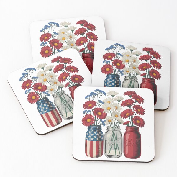 Item preview, American Flag Mason Jar Daisies designed and sold by FaithAbbott.