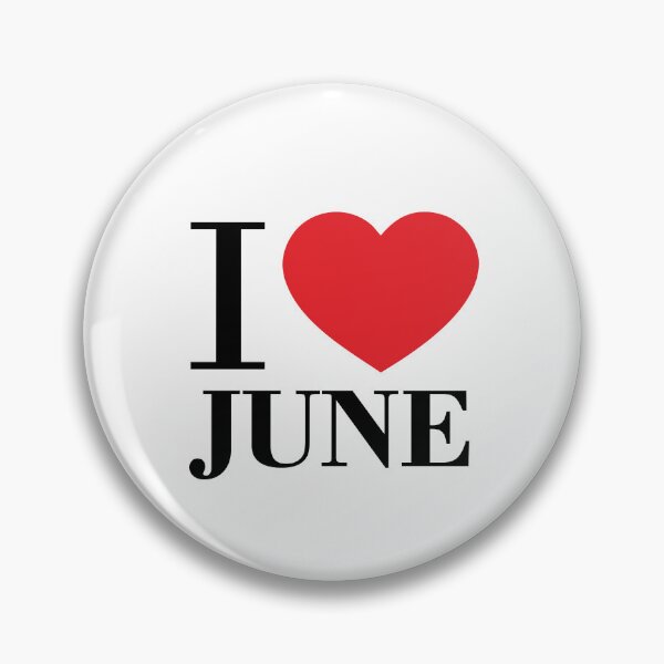 Item preview, I Love June Red Heart Classic Typography Art   designed and sold by stickerorange.