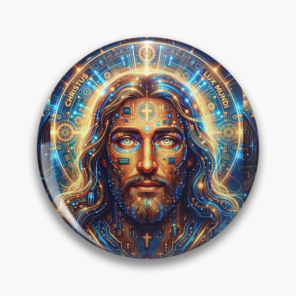 Item preview, Cyber Jesus – Digital Circuit Christ Spiritual Tech Art designed and sold by JuandiArt7.
