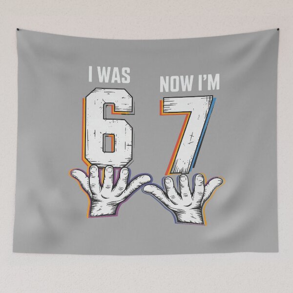 Item preview, 7 Year Old Birthday Girl Funny I was 6 Now I'm 7 67 Meme designed and sold by KathieFaugh.