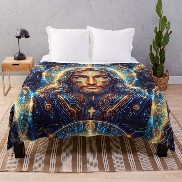 Item preview, Cyber Jesus – Digital Circuit Christ Spiritual Tech Art designed and sold by JuandiArt7.