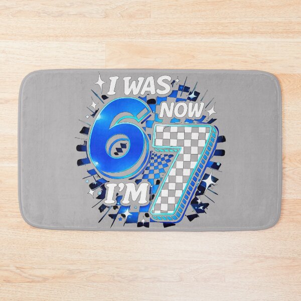 Item preview, Blue Checkered I was 6 Now I'm 7 Funny 67 Birthday Boy designed and sold by KathieFaugh.