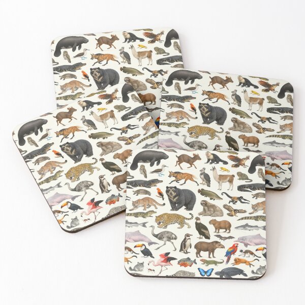 Item preview, Animals of South America Retro Wildlife Identification Chart designed and sold by kakarikihill.