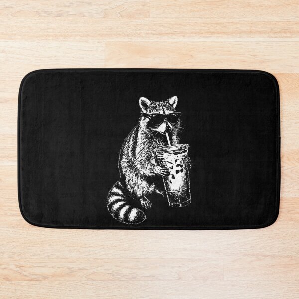 Item preview, Raccoon Drinking Iced Coffee, Retro Prehistoric Animal Meme, Funny Coffee Lover designed and sold by NinMema.