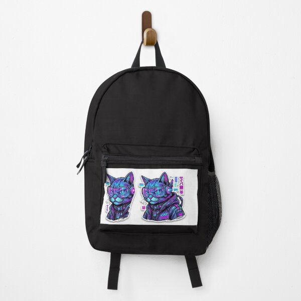 Item preview, Cyberpunk Cat with Neon Visor Glasses designed and sold by COLOREBEL.