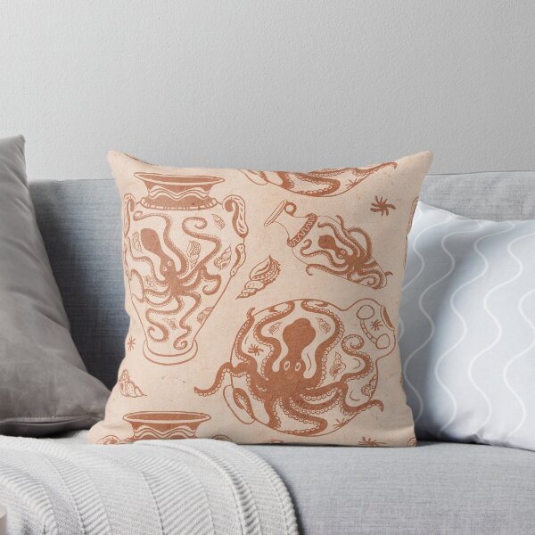 Item preview, Mediterranean Sea-Life - Traditional Minoan Pottery from Crete - lighter terracotta colour designed and sold by Nadya Neklioudova.