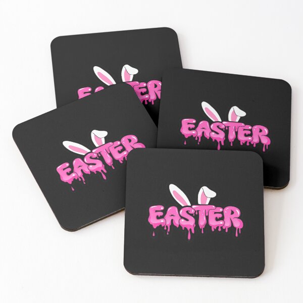 Item preview, Bold Dripping Easter Text Graphic – Pink Slime Lettering with Bunny Ears for Trendy Easter Designs designed and sold by Bright Nest Studio.