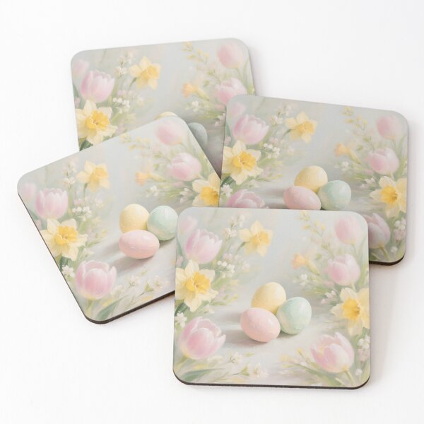 Item preview, Pastel Easter Eggs with Spring Flowers – Soft Cottagecore Spring Botanical Painting designed and sold by cr6zym1nd.