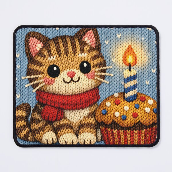 Item preview, beautiful knitting pattern with a cat and muffin designed and sold by Mauswohn.