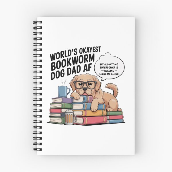 Item preview,  World's Okayest Bookworm Dog Dad AF Tee | Reading Superpower Puppy T-Shirt designed and sold by Ashley critters.