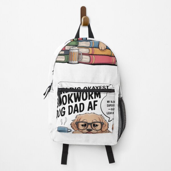 Item preview,  World's Okayest Bookworm Dog Dad AF Tee | Reading Superpower Puppy T-Shirt designed and sold by Ashley critters.
