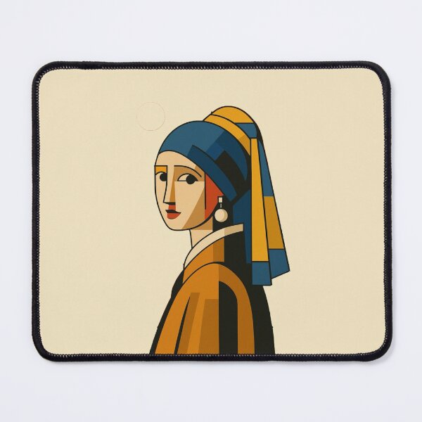 Item preview, Geometric Girl with a Pearl Earring – Modern Abstract Art Illustration designed and sold by Cosmicstar887.