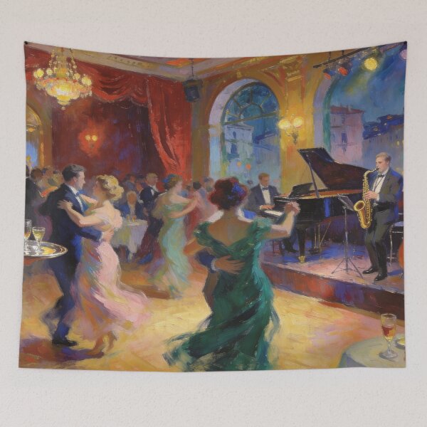 Item preview, Vibrant Nightlife Painting, Jazz Band, Dancing Crowd & City Nightclub Atmosphere designed and sold by BlareBlare.