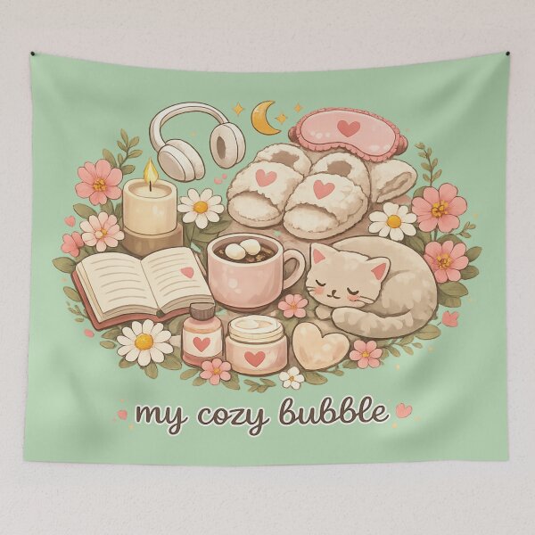 Item preview, My Cozy Bubble – Cute Cozy Aesthetic Cat designed and sold by MrsMimpi.