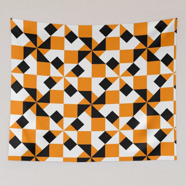 Item preview, Orange geometric seamless repeating pattern designed and sold by SeamlessDsign.