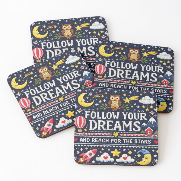 Item preview, Follow Your Dreams Knitting Pattern Motivation designed and sold by Mauswohn.