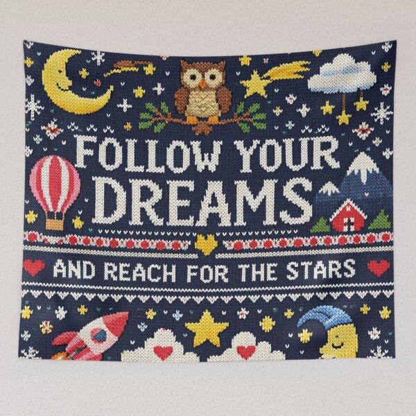 Item preview, Follow Your Dreams Knitting Pattern Motivation designed and sold by Mauswohn.